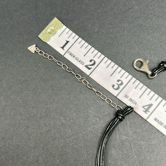 Retired Silpada Leather Cord Sterling Silver Faceted Crystal Pendant Necklace - Picture 9 of 9